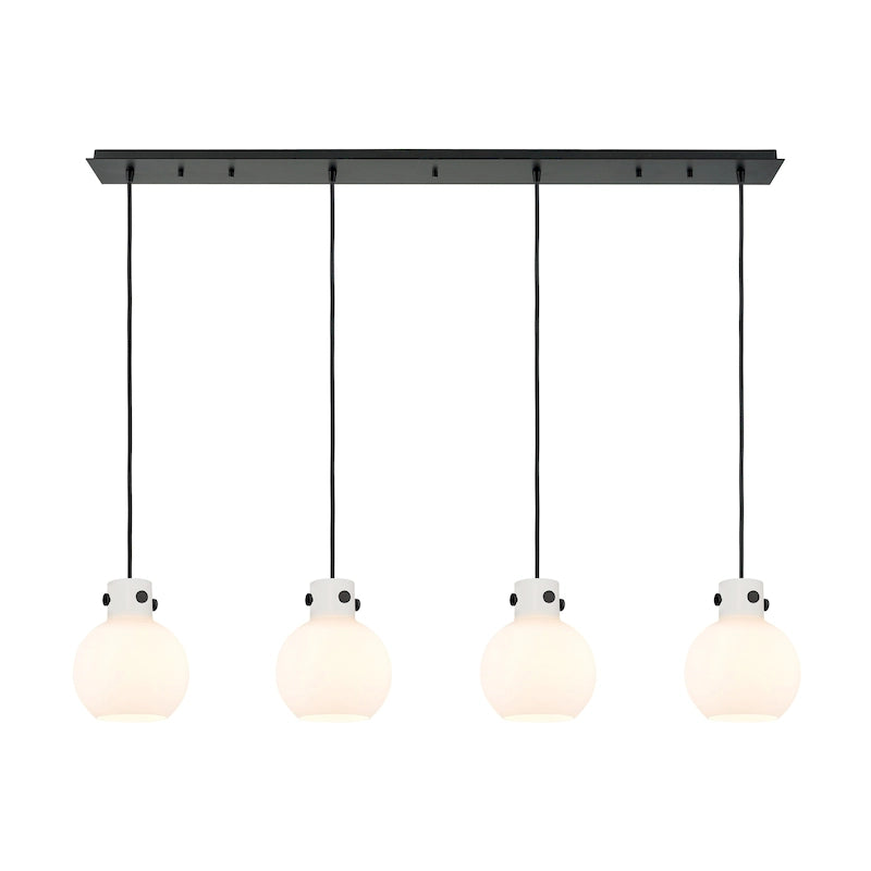 Suspension linéaire Newton Sphere d'Innovations Lighting - 4 lumières, câble de 8 pouces