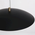 Suspension moderne à LED, 1 lumière, cristal, dôme en métal noir et or, pour îlot central - Diamètre 13,8 x Hauteur 6,3 cm