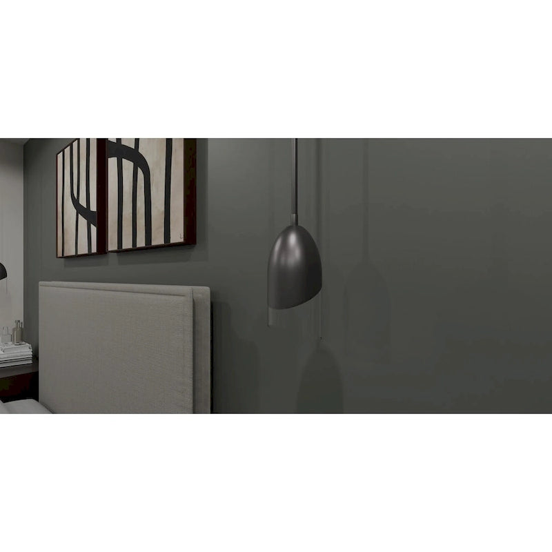 Suspension Haynes 1 lumière, mini-suspension chromée noire