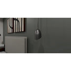 Suspension Haynes 1 lumière, mini-suspension chromée noire