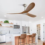 Ventilateur de plafond extérieur 60 pouces sans éclairage, 3 pales en ABS avec commande par application intelligente