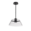 Suspension LED Edmond 17 pouces, noir mat avec verre transparent - Noir mat