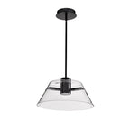 Edmond 17 Inch LED Pendant Matte Black with Clear Glass - Matte Black