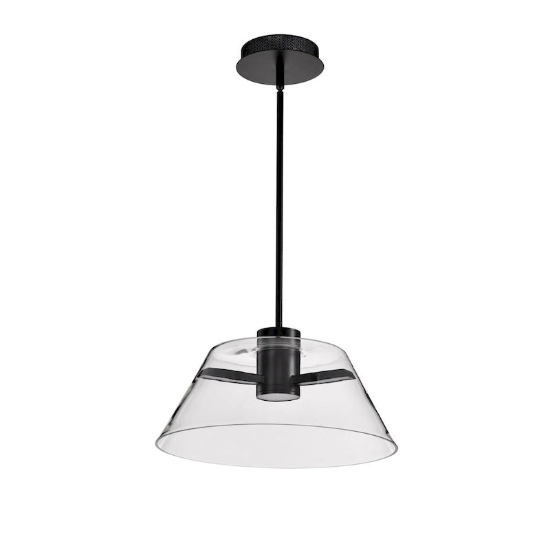 Edmond 17 Inch LED Pendant Matte Black with Clear Glass - Matte Black