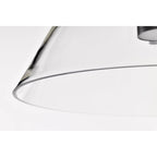 Suspension LED Edmond 17 pouces, noir mat avec verre transparent - Noir mat