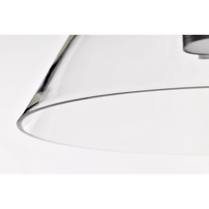 Suspension LED Edmond 17 pouces, noir mat avec verre transparent - Noir mat