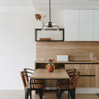 Suspension LED Edmond 17 pouces, noir mat avec verre transparent - Noir mat