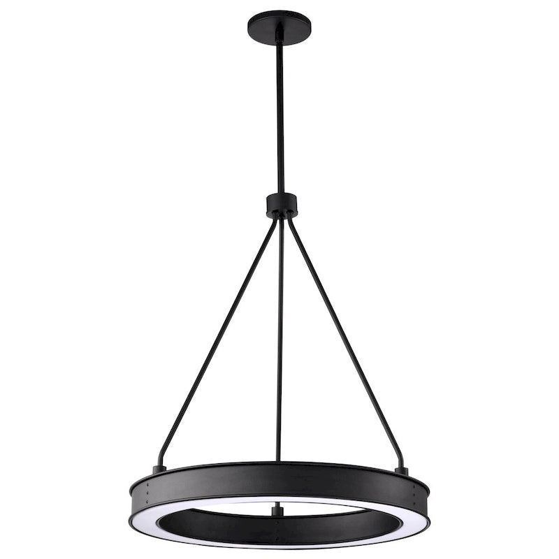 Suspension LED Longford 20 pouces, lentille en acrylique noir texturé - Noir texturé