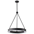 Suspension LED Longford 20 pouces, lentille en acrylique noir texturé - Noir texturé