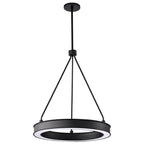 Longford 20 Inch LED Pendant Textured Black Acrylic Lens - Textured Black