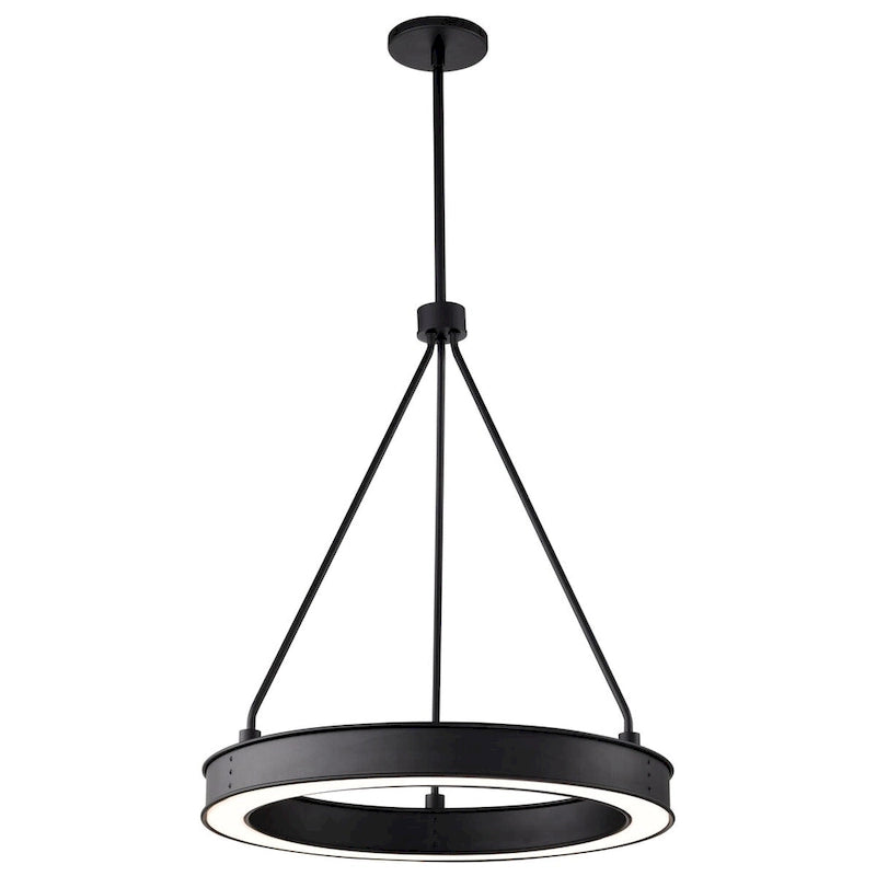 Suspension LED Longford 20 pouces, lentille en acrylique noir texturé - Noir texturé