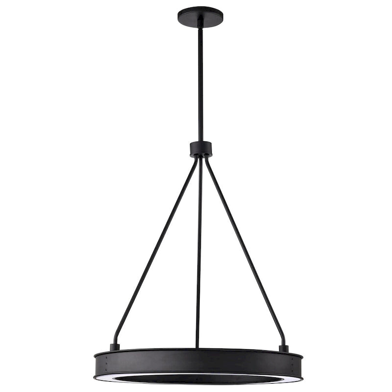 Suspension LED Longford 20 pouces, lentille en acrylique noir texturé - Noir texturé