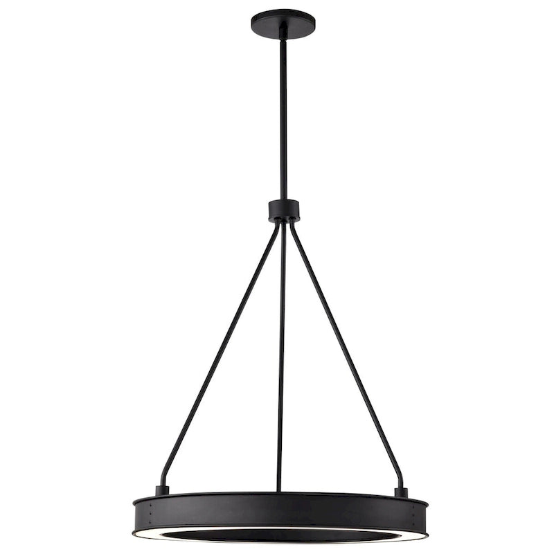 Suspension LED Longford 20 pouces, lentille en acrylique noir texturé - Noir texturé