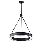 Suspension LED Longford 20 pouces, lentille en acrylique noir texturé - Noir texturé