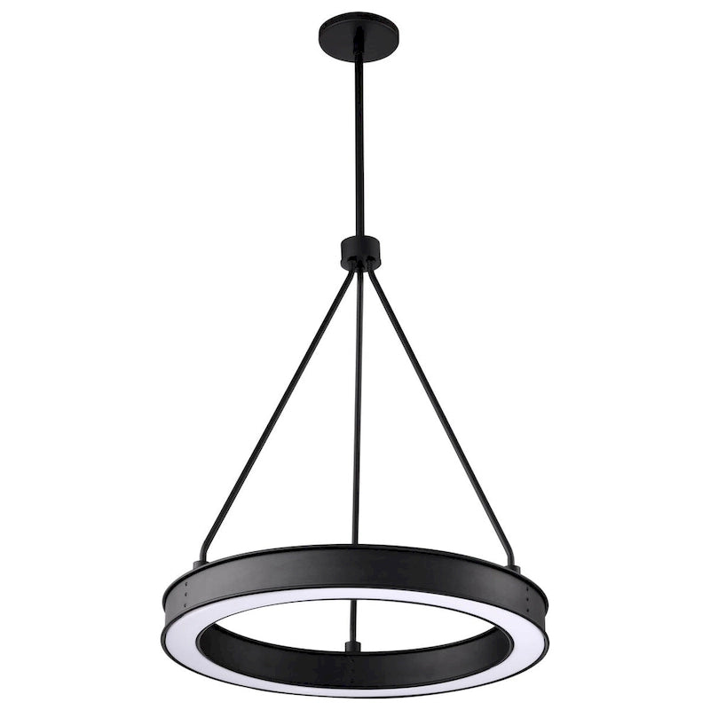 Suspension LED Longford 20 pouces, lentille en acrylique noir texturé - Noir texturé