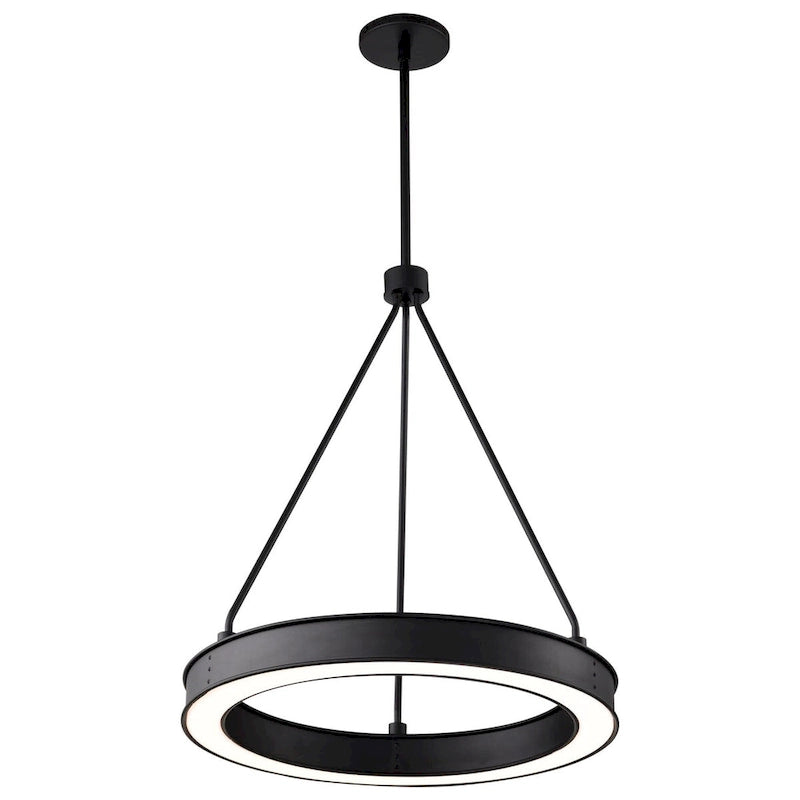 Suspension LED Longford 20 pouces, lentille en acrylique noir texturé - Noir texturé