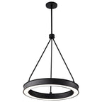 Suspension LED Longford 20 pouces, lentille en acrylique noir texturé - Noir texturé