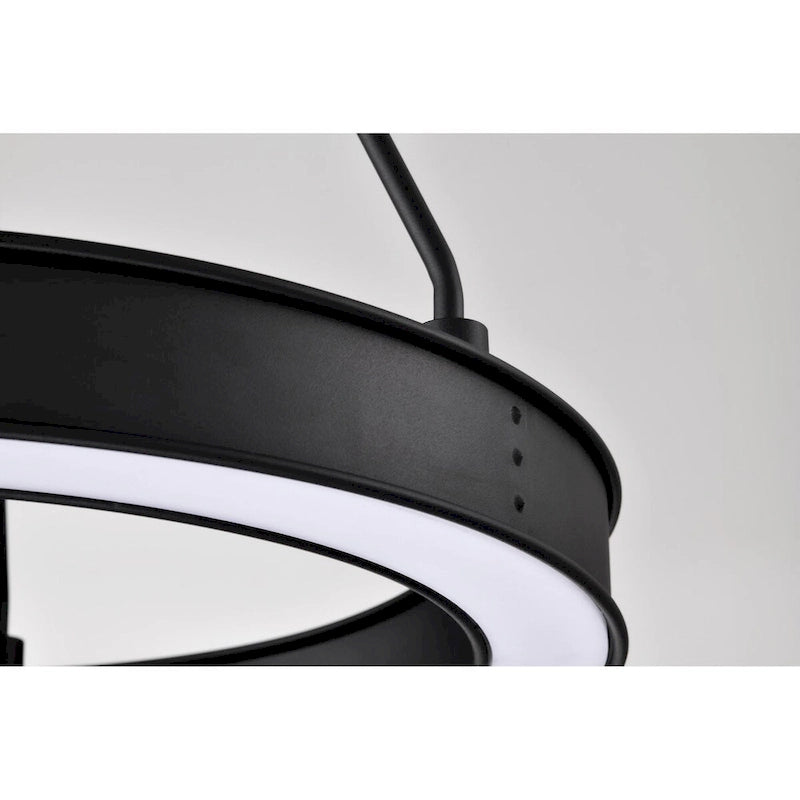 Suspension LED Longford 20 pouces, lentille en acrylique noir texturé - Noir texturé