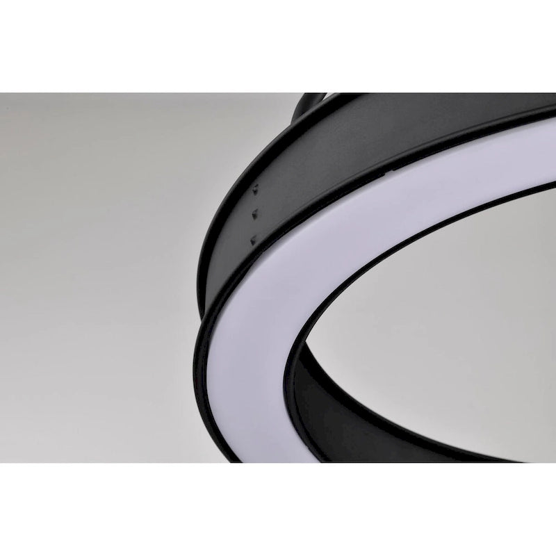 Suspension LED Longford 20 pouces, lentille en acrylique noir texturé - Noir texturé