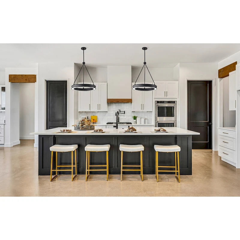 Suspension LED Longford 20 pouces, lentille en acrylique noir texturé - Noir texturé