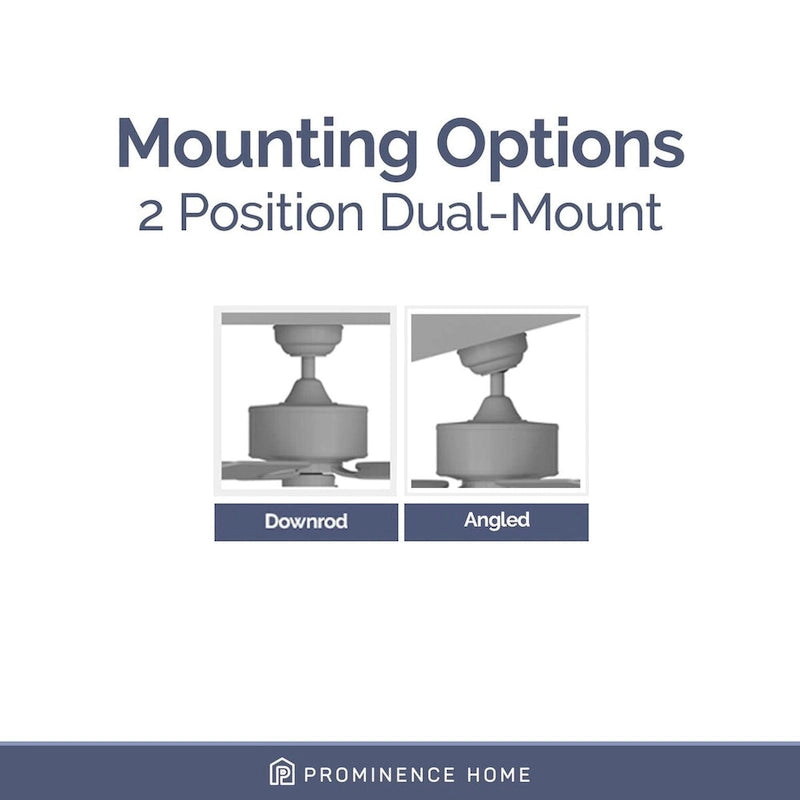 Ventilateur de plafond LED style industriel noir mat 52 Prominence Home Octavia avec télécommande