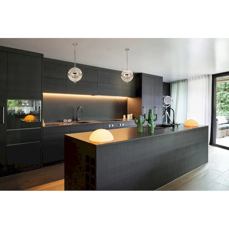 Suspension Eglo Cecilia chromée avec verre transparent