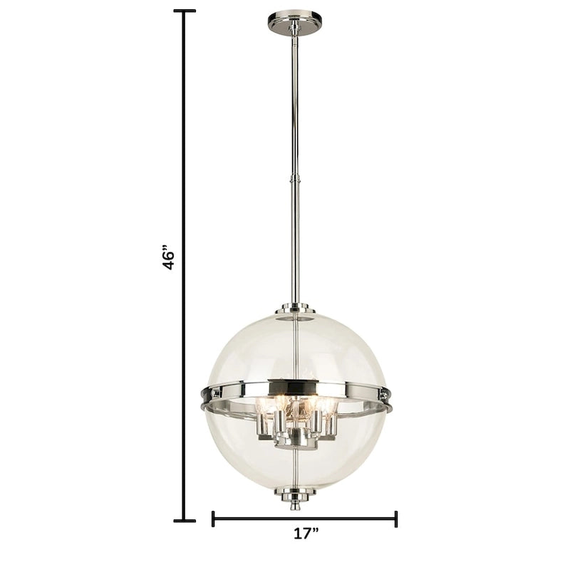 Suspension Eglo Cecilia chromée avec verre transparent