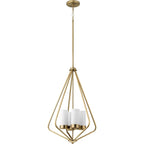 Suspension moderne Elevate Collection à 4 lumières, bronze brossé et verre dépoli - 51 cm x 51 cm x 76 cm