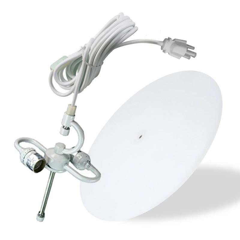 Suspension à brancher 2 lumières, 16 W, bleu ardoise texturé, avec diffuseur et cordon blanc.