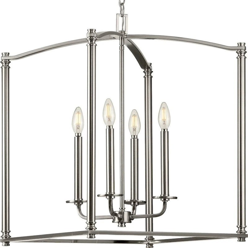 Winslett Collection Brushed Nickel Four-Light Foyer - 11.800  x 22.850  x 12.600 