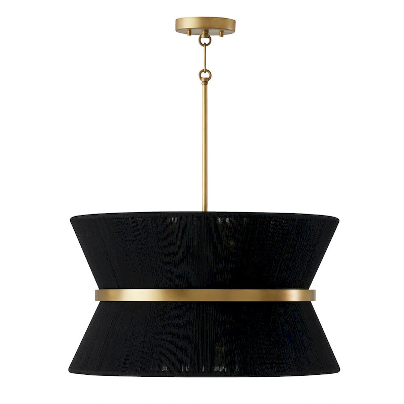 Cecilia 24.25  8-light Patinaed Brass/ Tapered String Pendant