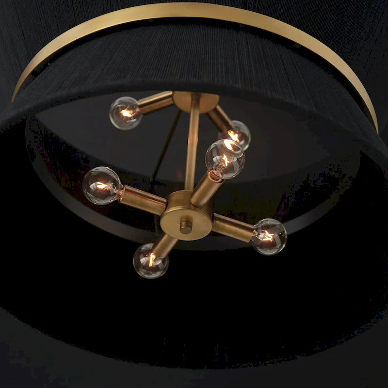 Suspension Cecilia 24,25 à 8 lumières en laiton patiné, cordon conique