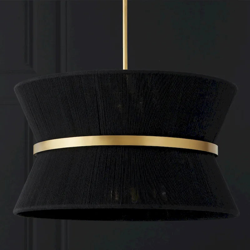 Suspension Cecilia 24,25 à 8 lumières en laiton patiné, cordon conique