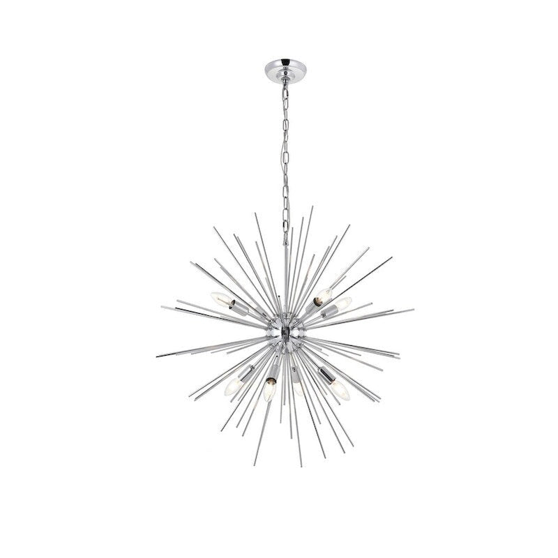 Timber 8 light Chrome Pendant