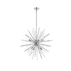 Suspension Timber 8 lumières chromée