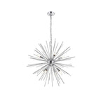 Suspension Timber 8 lumières chromée