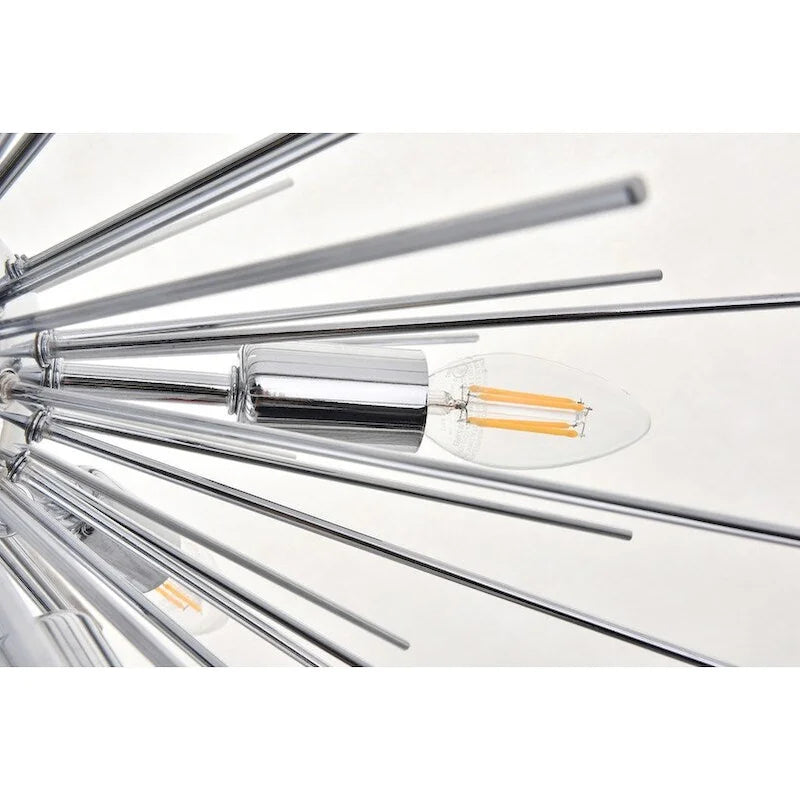 Suspension Timber 8 lumières chromée