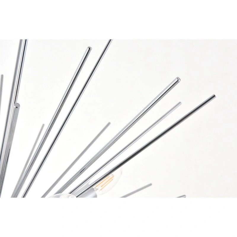 Suspension Timber 8 lumières chromée