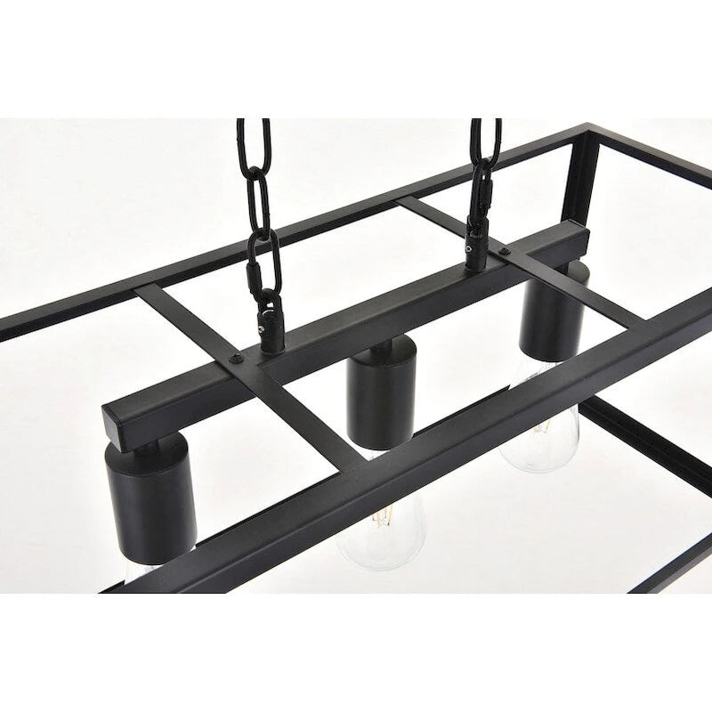 Suspension Resolute 3 lumières noire