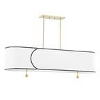 Mitzi by Hudson Valley Zara 5-Light Island-Light with White with Black Trim Belgian Linen