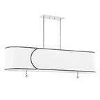 Mitzi by Hudson Valley Zara, 5 lampes, îlot de lumière, blanc avec bordure noire, lin belge