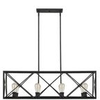 Suspension îlot Brooklyn à 8 lumières, noir mat