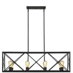 Suspension îlot Brooklyn à 8 lumières, noir mat