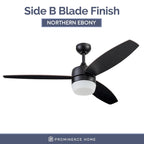 Ventilateur de plafond intelligent d'intérieur moderne 52 Prominence Home Enoki IO, noir mat