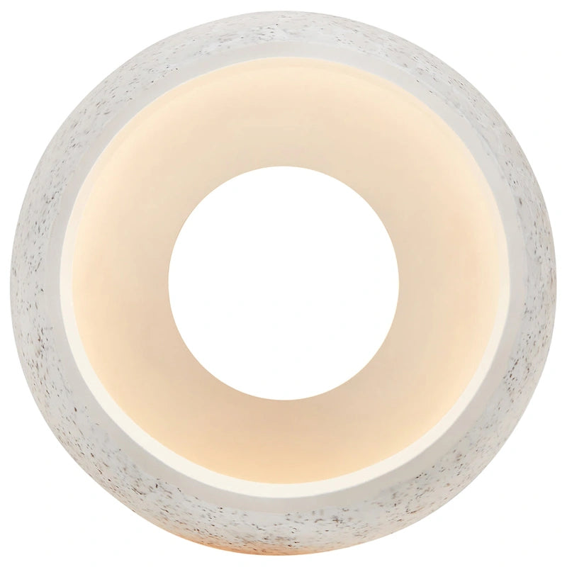 Suspension Access Lighting en acier champagne avec cordon LED et abat-jour en pierre blanche