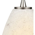 Suspension Access Lighting en acier champagne avec cordon LED et abat-jour en pierre blanche