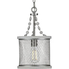 Austelle Collection One-Light Galvanized Finish Farmhouse Pendant Light - 14.570  x 11.420  x 11.420 