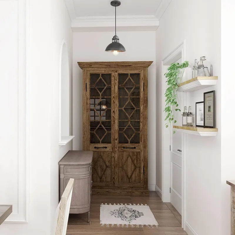 Suspension décorative Gray Barn Farmhouse à une lumière, style industriel, pour îlot central - D9 x H7,3