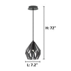 Suspension géométrique Eglo Carlton 3 noire et argentée à 1 lumière