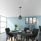 Suspension géométrique Eglo Carlton 3 noire et argentée à 1 lumière